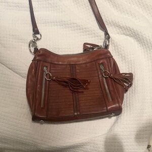 b. makowsky Rich Brown Crossbody Bag
